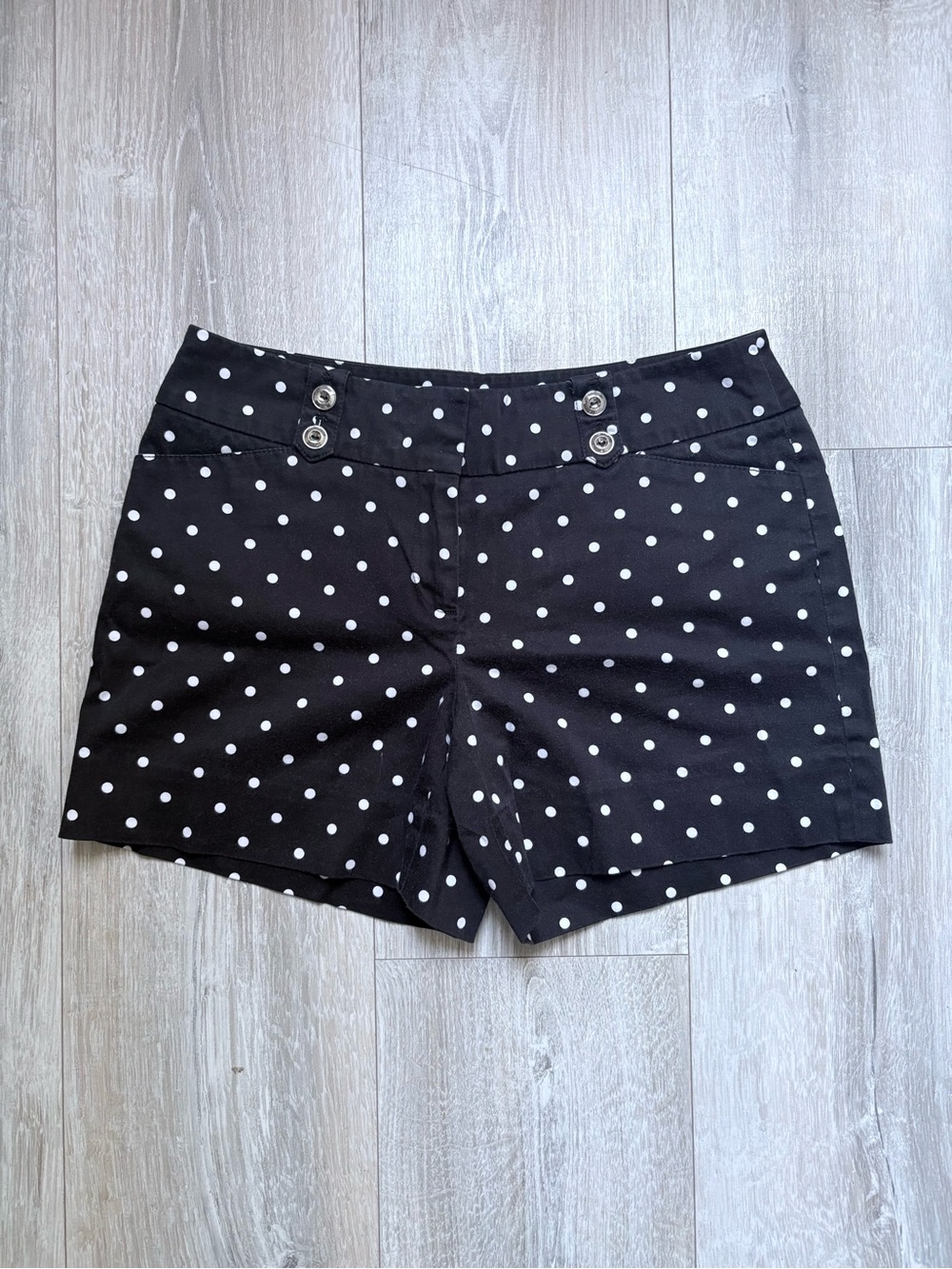 White House Black Market Black Polka Dot Women's Shorts